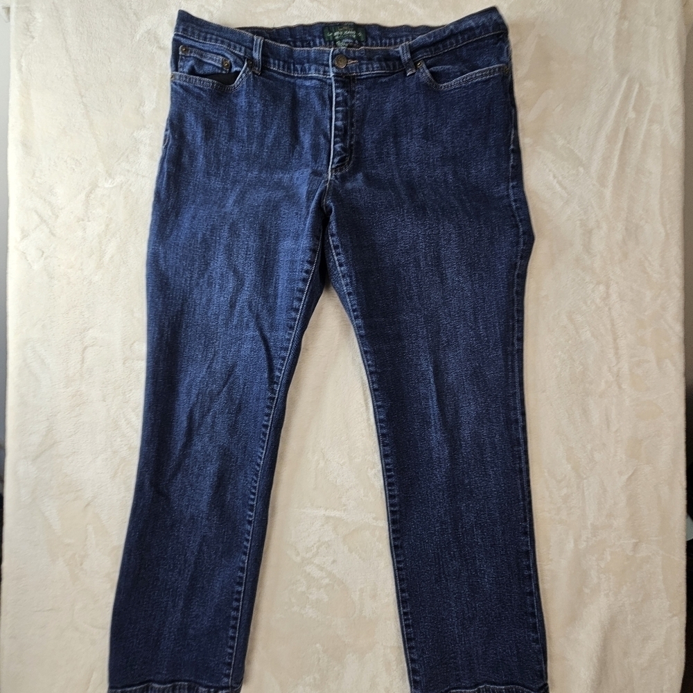LRL Lauren Jeans Co Ralph Lauren 18W Women’s Plus denim straight leg jeans dark